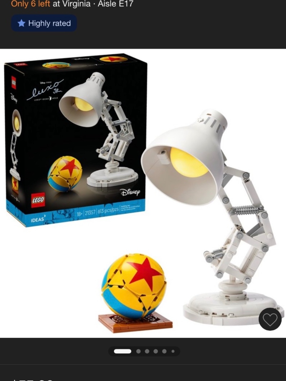 LEGO Ideas Disney Pixar Luxo Jr. Building Set